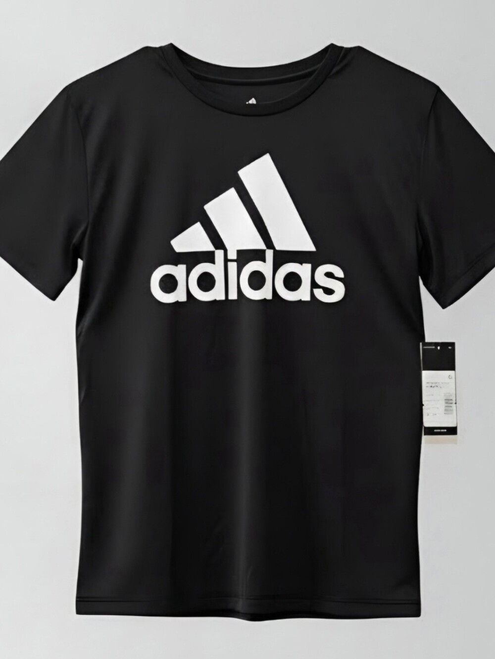 adidas Black Tee with White Trefoil Logo